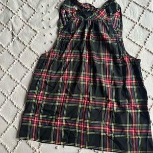 J. Crew Multicolor Sleeveless Plaid Top